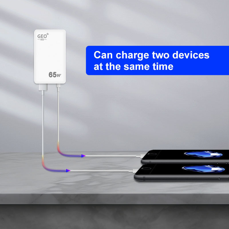 شارژر سریع 20 ولت 65 واتی 3.25 آمپر GaN آداپتور مسافرتی شارژ سریع USB A / USB C