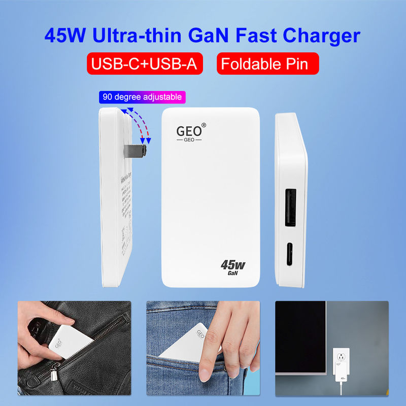 15V 3A GaN PD45W Fast Charger USB A Type C Adapter Charger Dual Port
