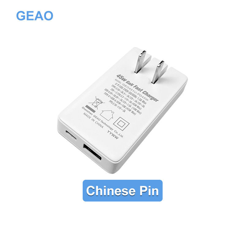 15V 3A GaN PD45W Fast Charger USB A Type C Adapter Charger Dual Port